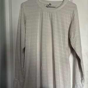 ZYIA Active White Perforated Chill Long Sleeve Top